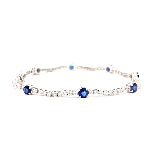 Round Sapphire & Diamond Bracelet