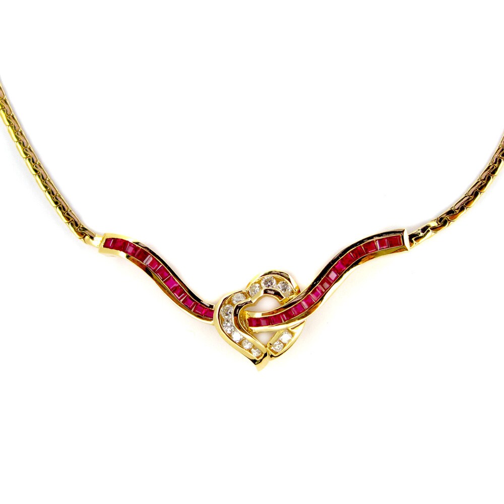 Ruby Wave Vintage Necklace